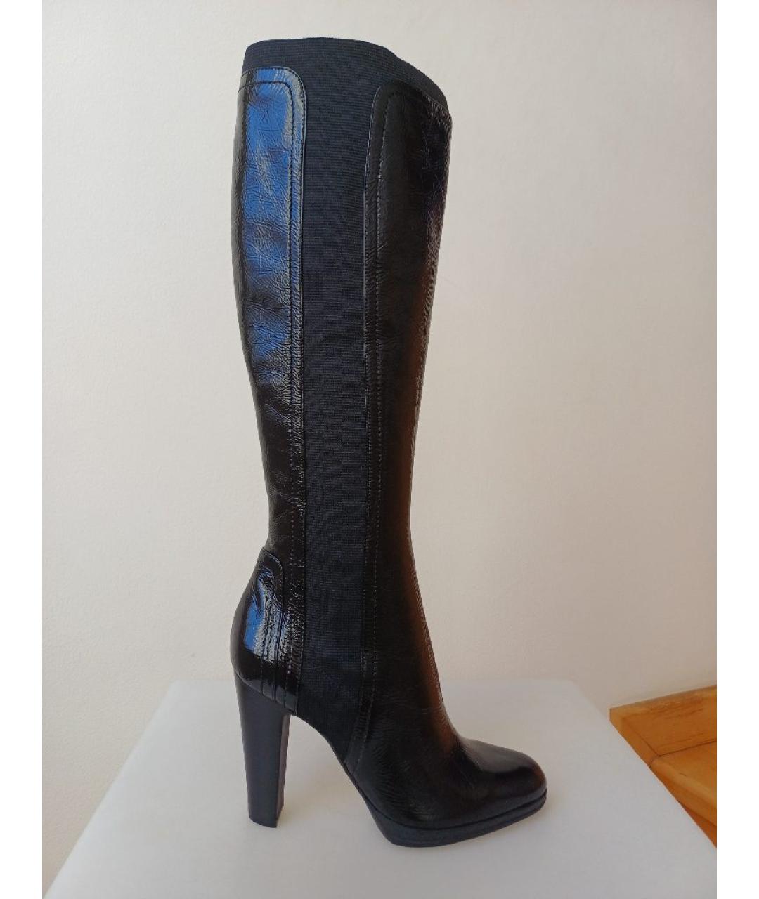 SERGIO ROSSI Черные сапоги из лакированной кожи, фото 8