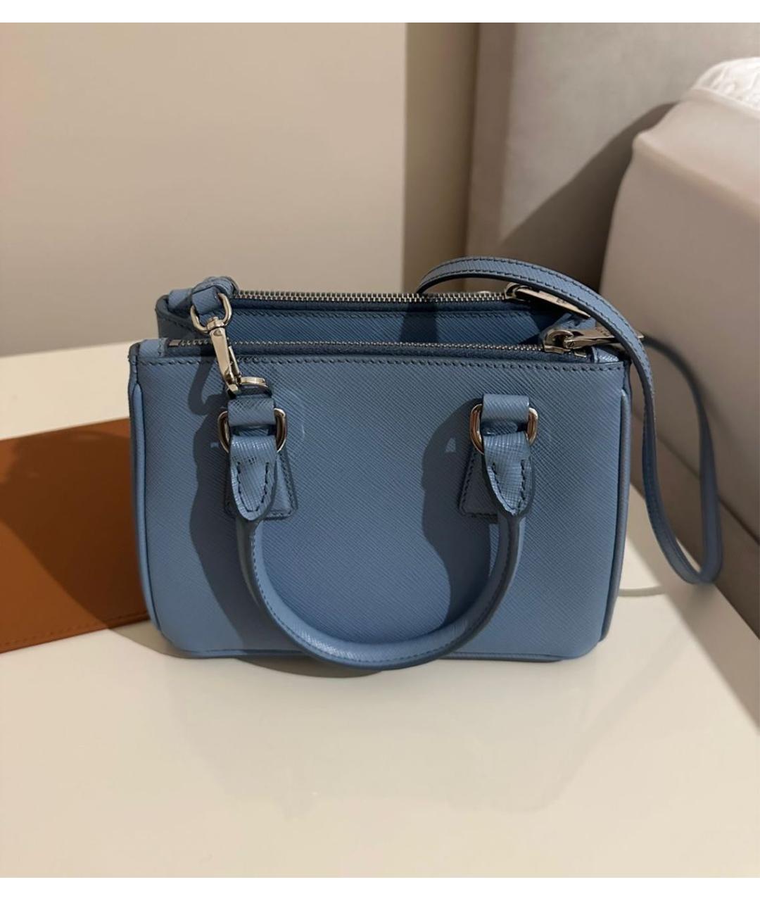 PRADA Голубая кожаная сумка через плечо, фото 3