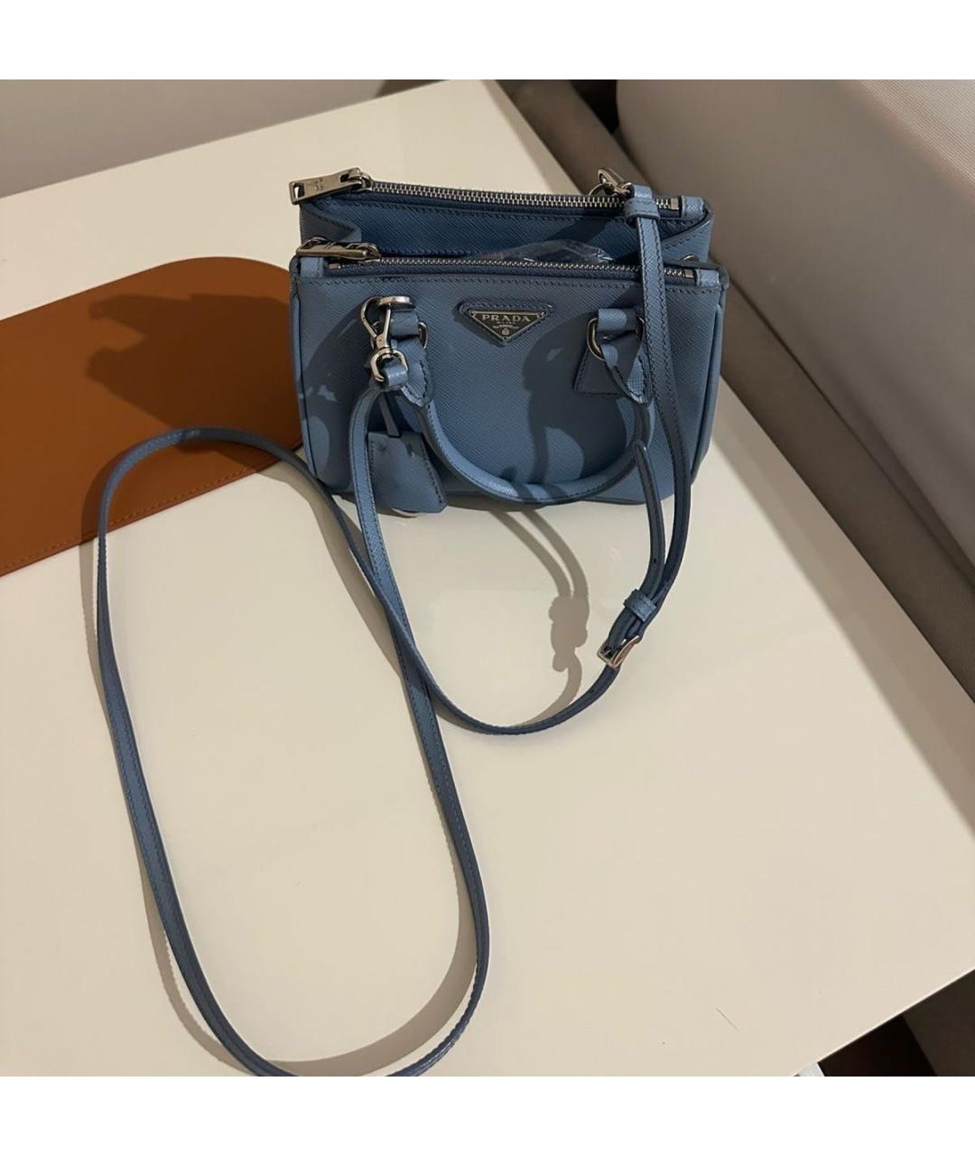 PRADA Голубая кожаная сумка через плечо, фото 2