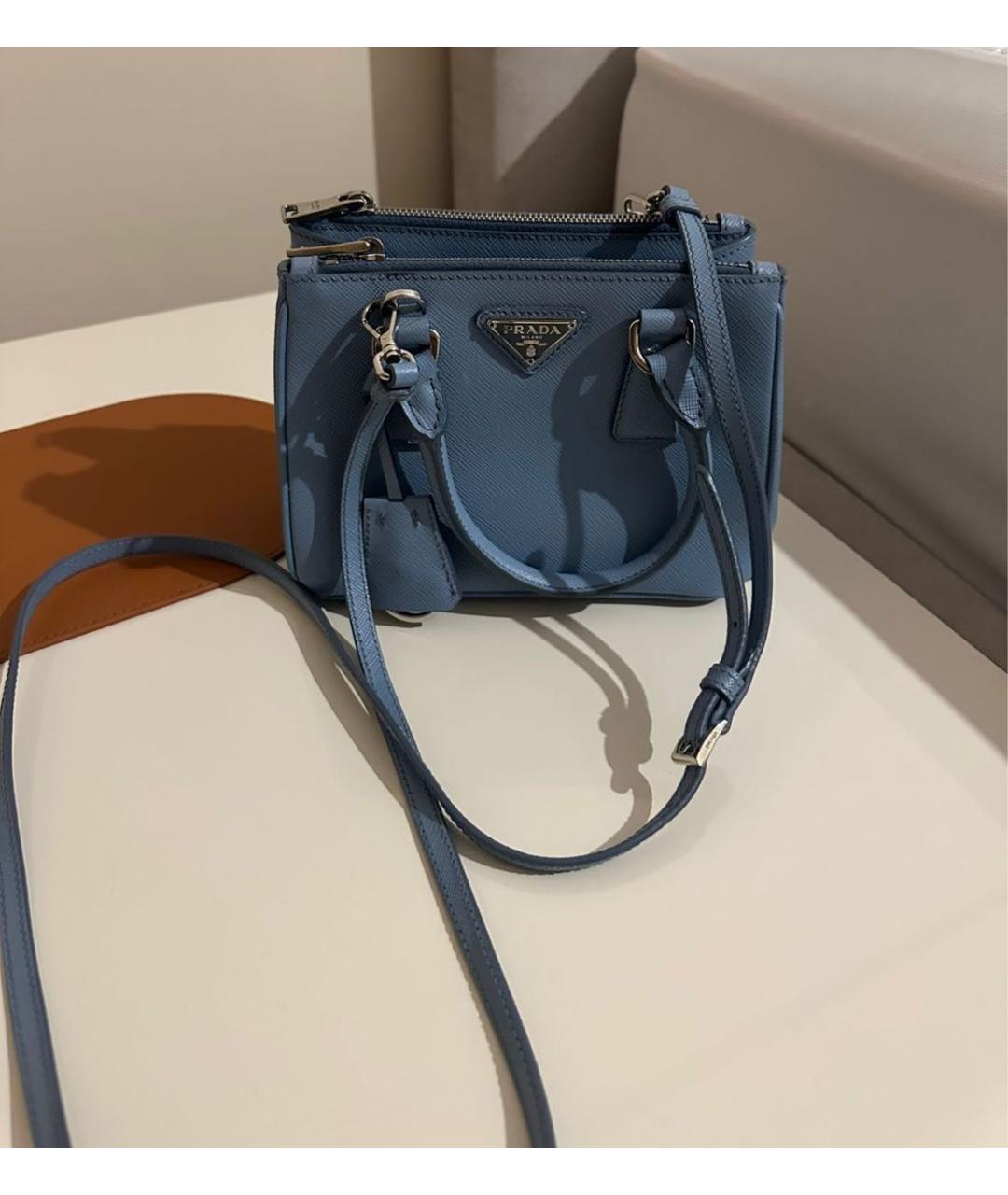 PRADA Голубая кожаная сумка через плечо, фото 5