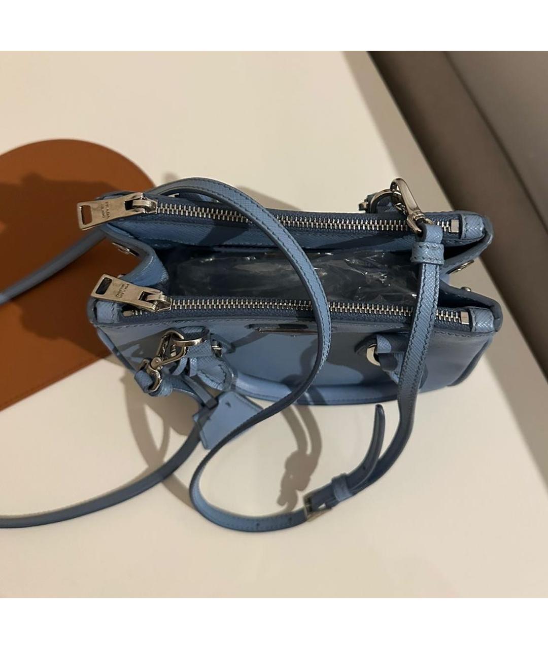 PRADA Голубая кожаная сумка через плечо, фото 4