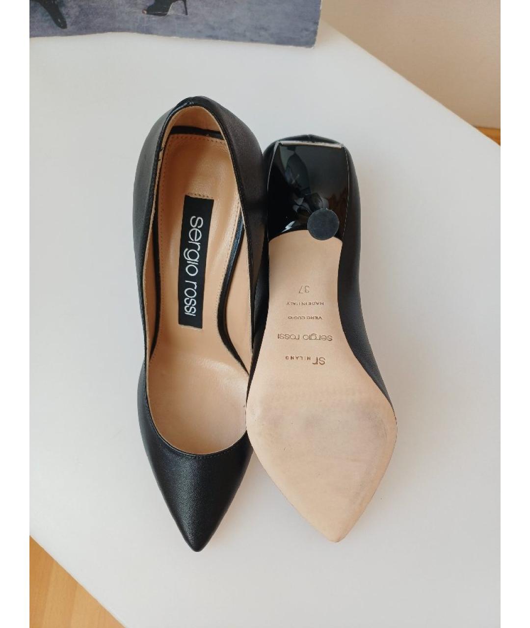 SERGIO ROSSI Черные кожаные туфли, фото 9
