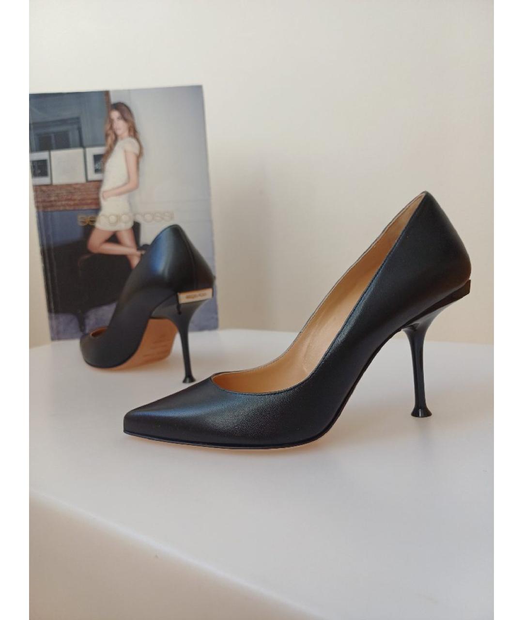 SERGIO ROSSI Черные кожаные туфли, фото 3