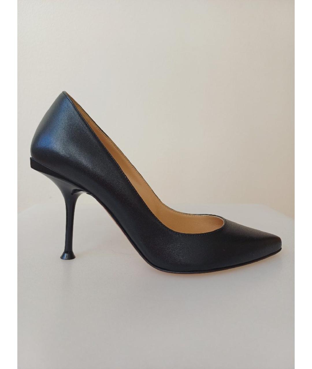 SERGIO ROSSI Черные кожаные туфли, фото 10