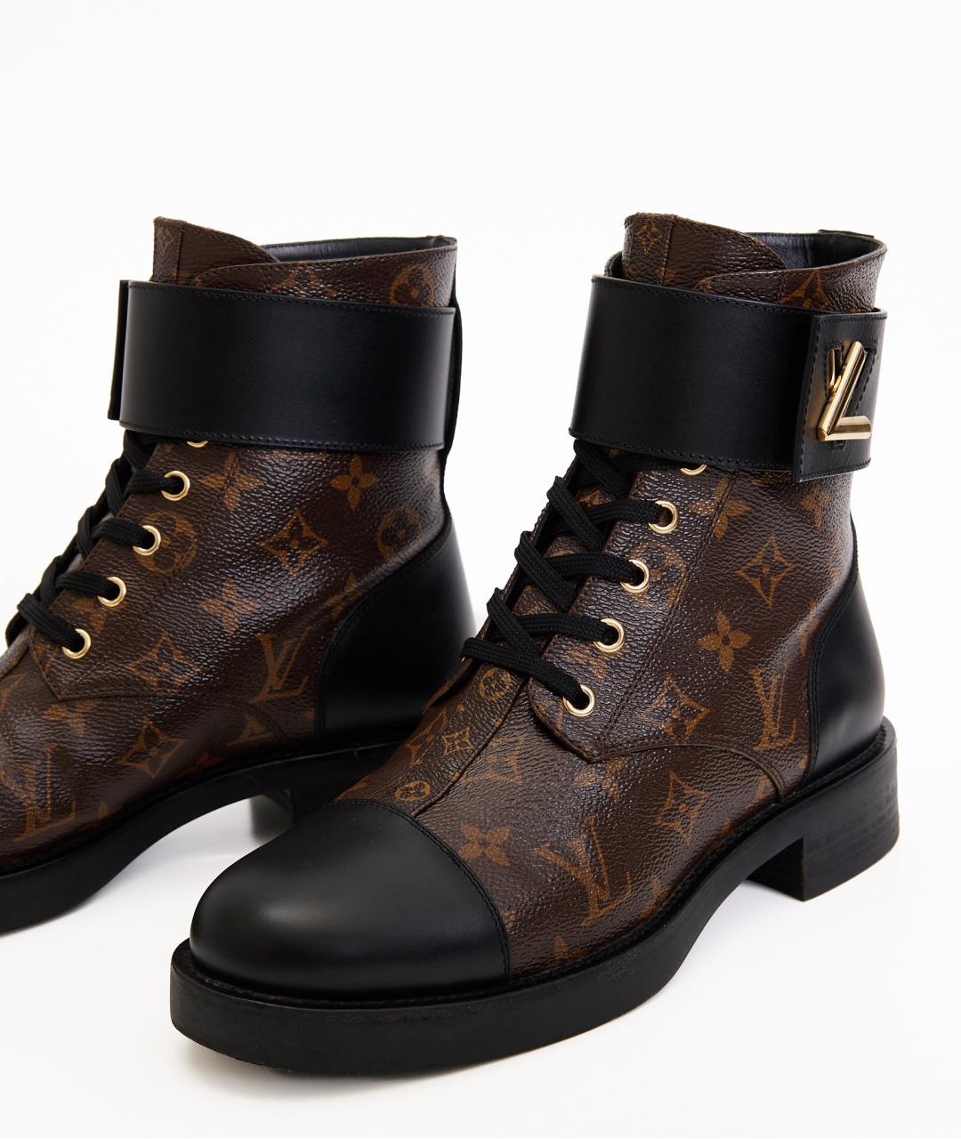 LOUIS VUITTON Коричневые кожаные ботинки, фото 4