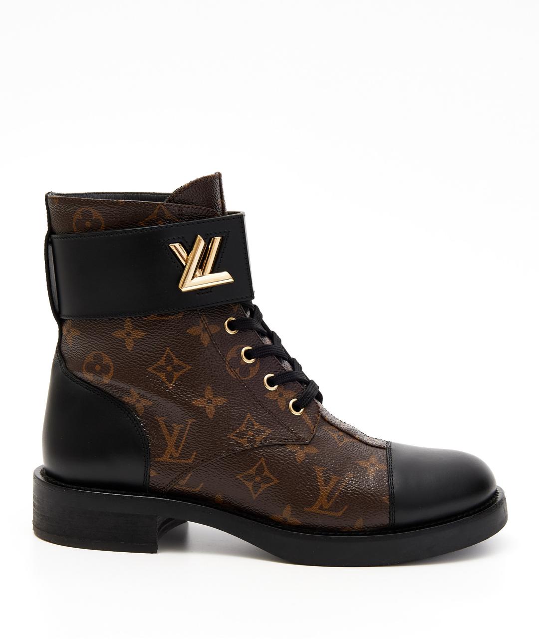 LOUIS VUITTON Коричневые кожаные ботинки, фото 8