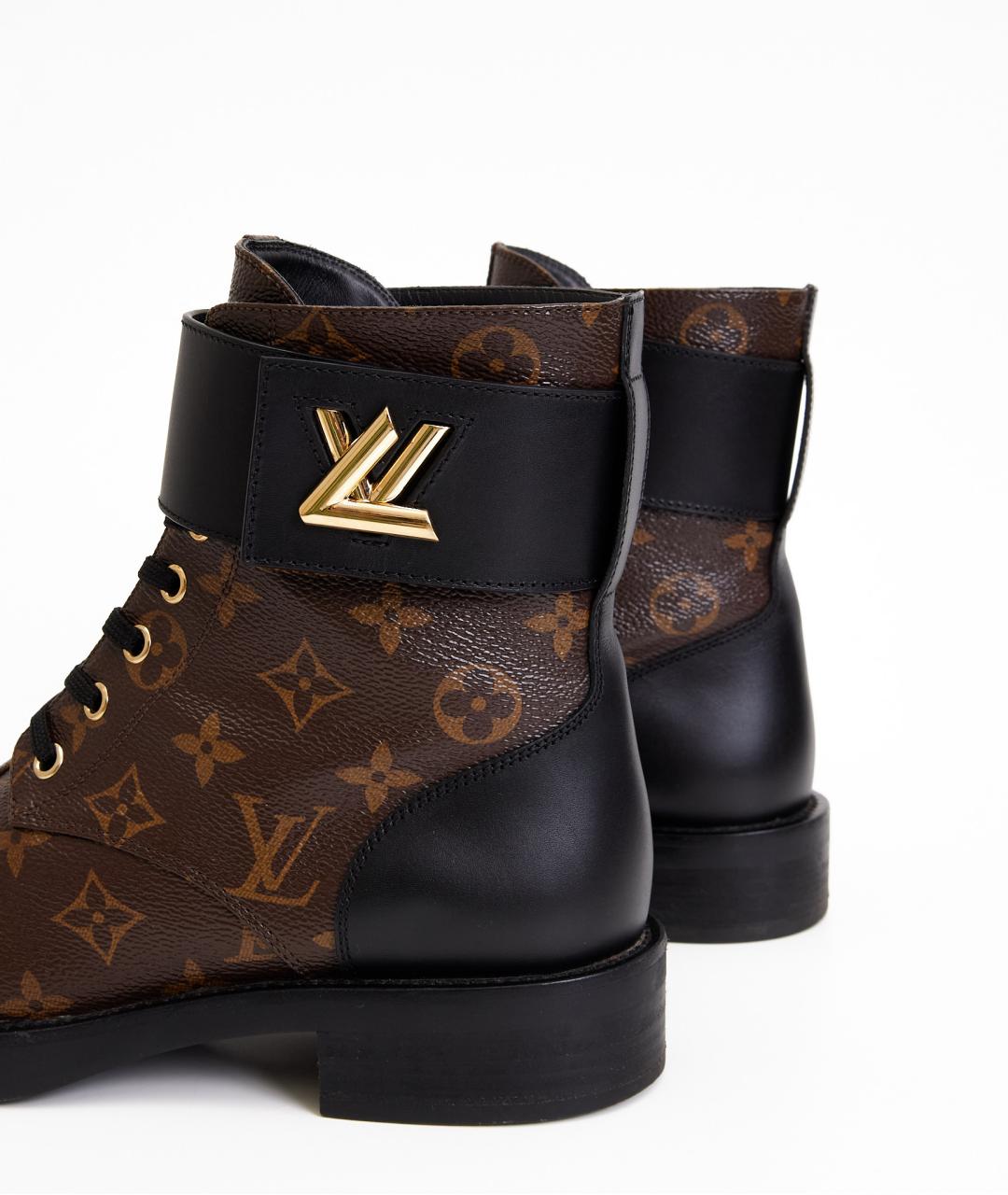 LOUIS VUITTON Коричневые кожаные ботинки, фото 5