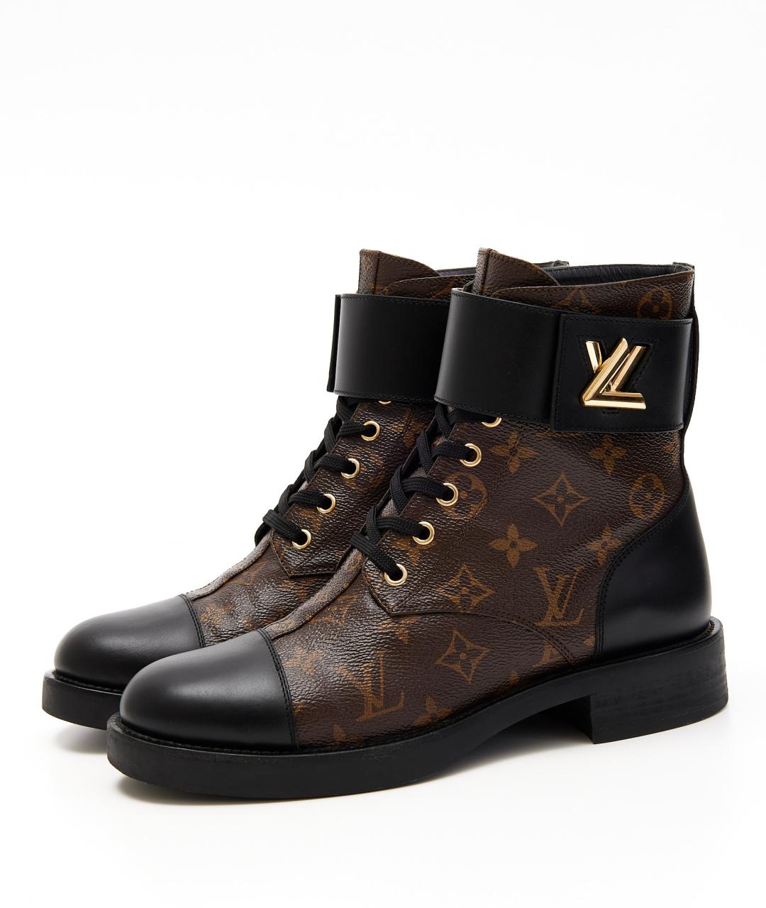 LOUIS VUITTON Коричневые кожаные ботинки, фото 2