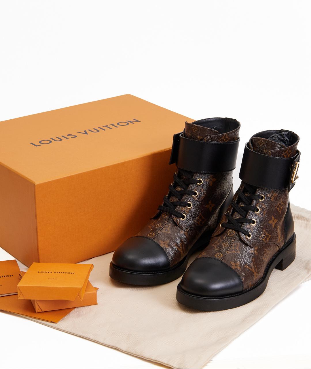 LOUIS VUITTON Коричневые кожаные ботинки, фото 7