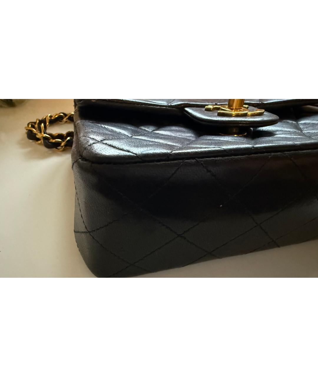 CHANEL Черная кожаная сумка через плечо, фото 5