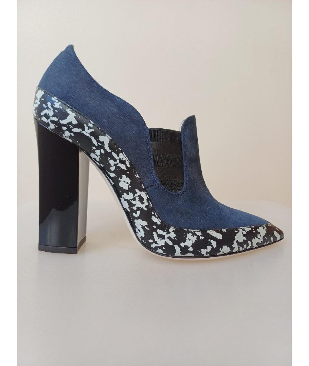 POLLINI Темно-синие нубуковые ботильоны, фото 9