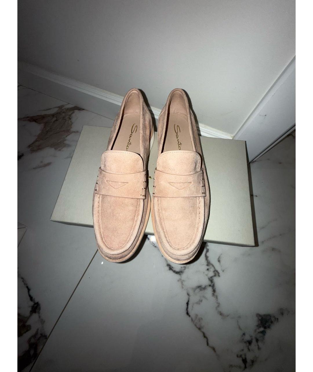 SANTONI Розовые замшевые лоферы, фото 2