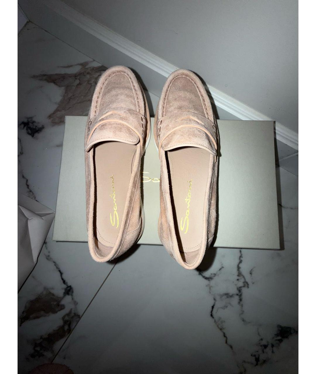 SANTONI Розовые замшевые лоферы, фото 3