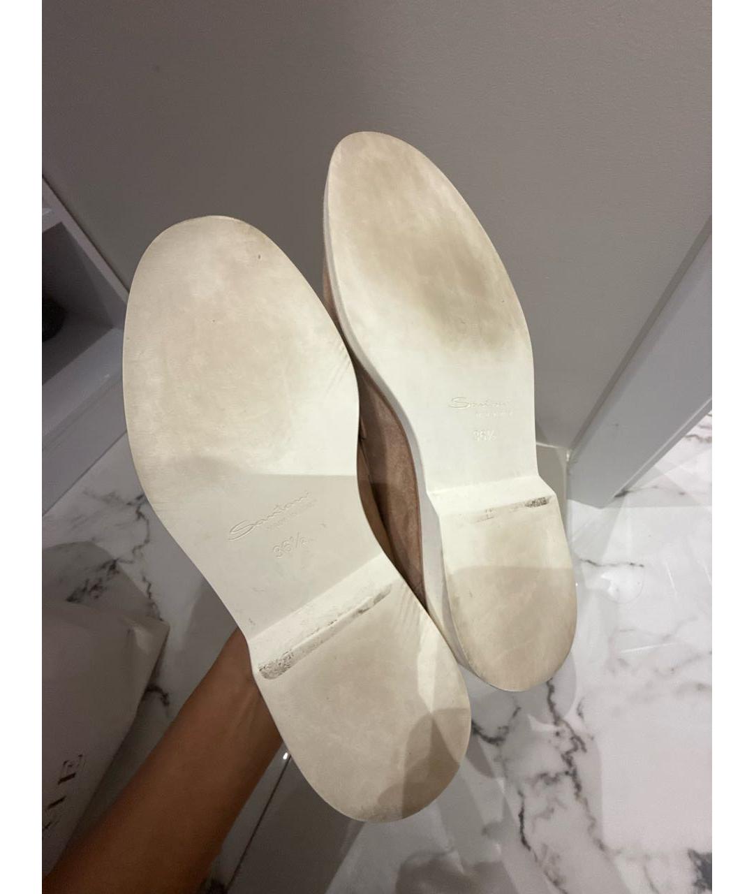 SANTONI Розовые замшевые лоферы, фото 6