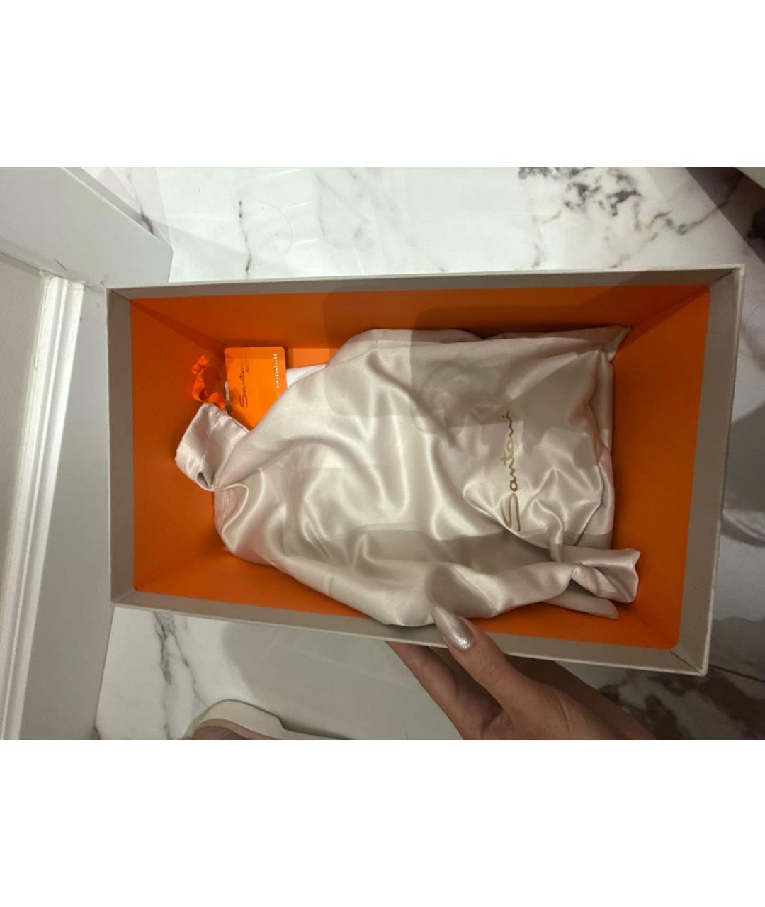 SANTONI Розовые замшевые лоферы, фото 8