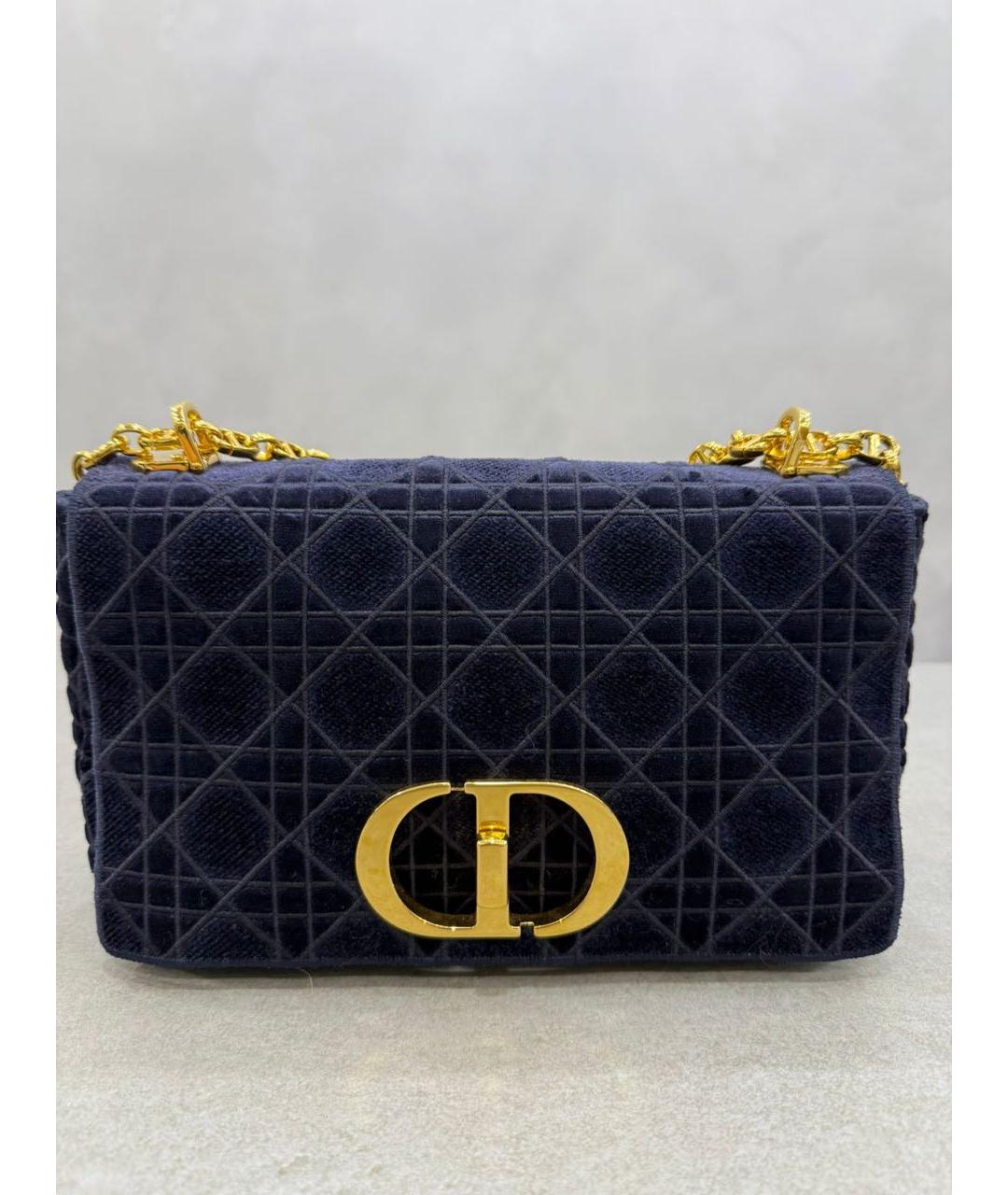 CHRISTIAN DIOR Темно-синяя жаккардовая сумка с короткими ручками, фото 9