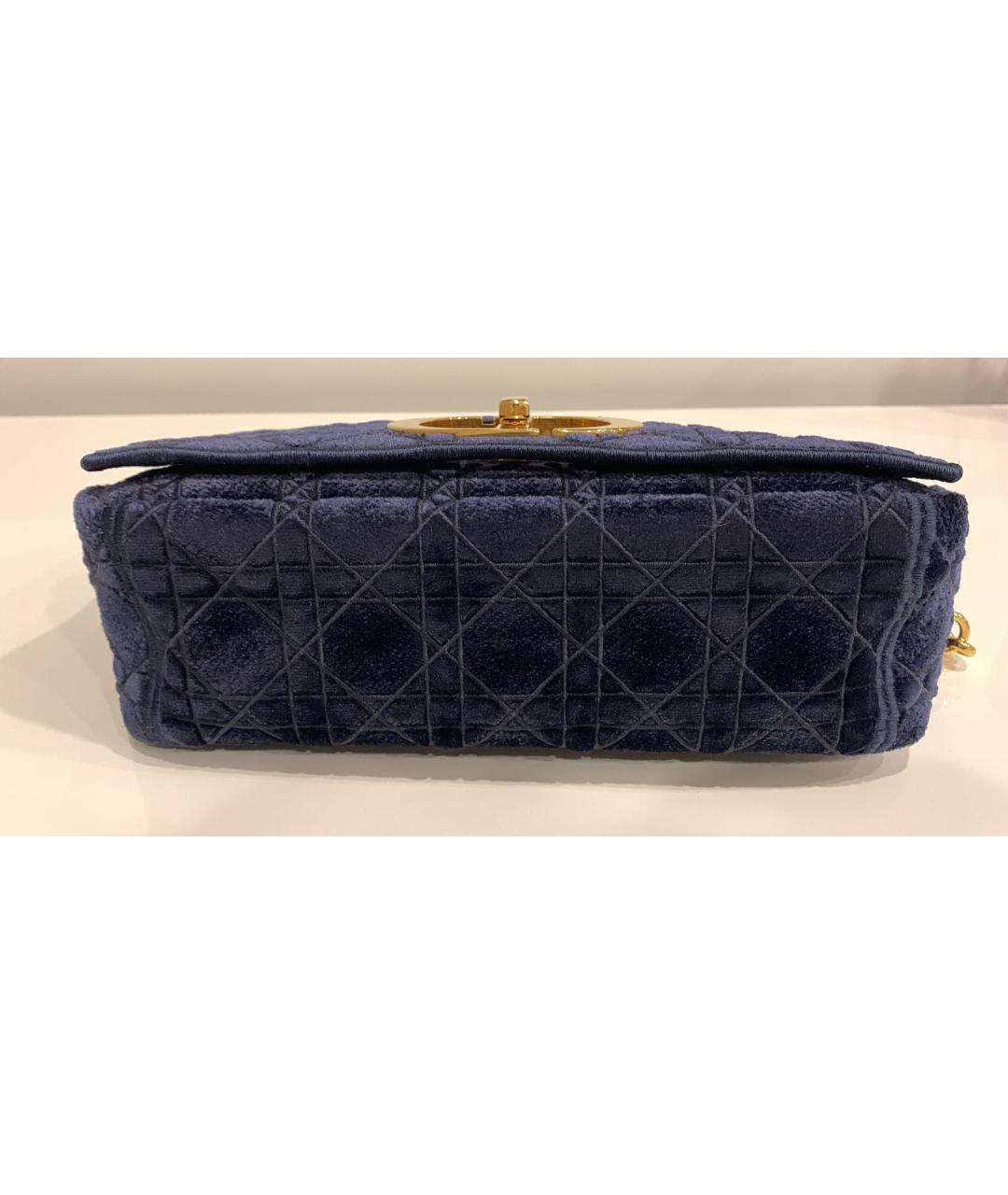 CHRISTIAN DIOR Темно-синяя жаккардовая сумка с короткими ручками, фото 4