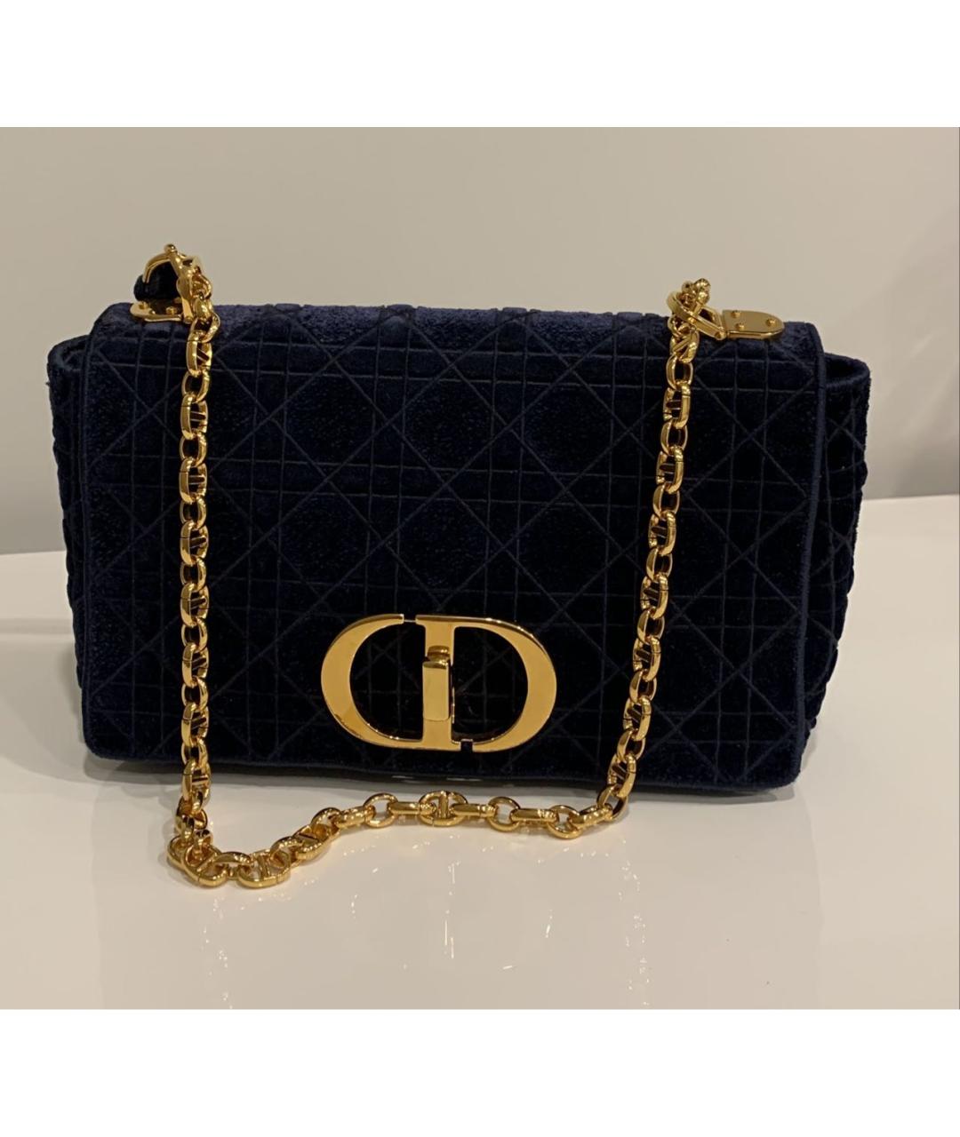 CHRISTIAN DIOR Темно-синяя жаккардовая сумка с короткими ручками, фото 5