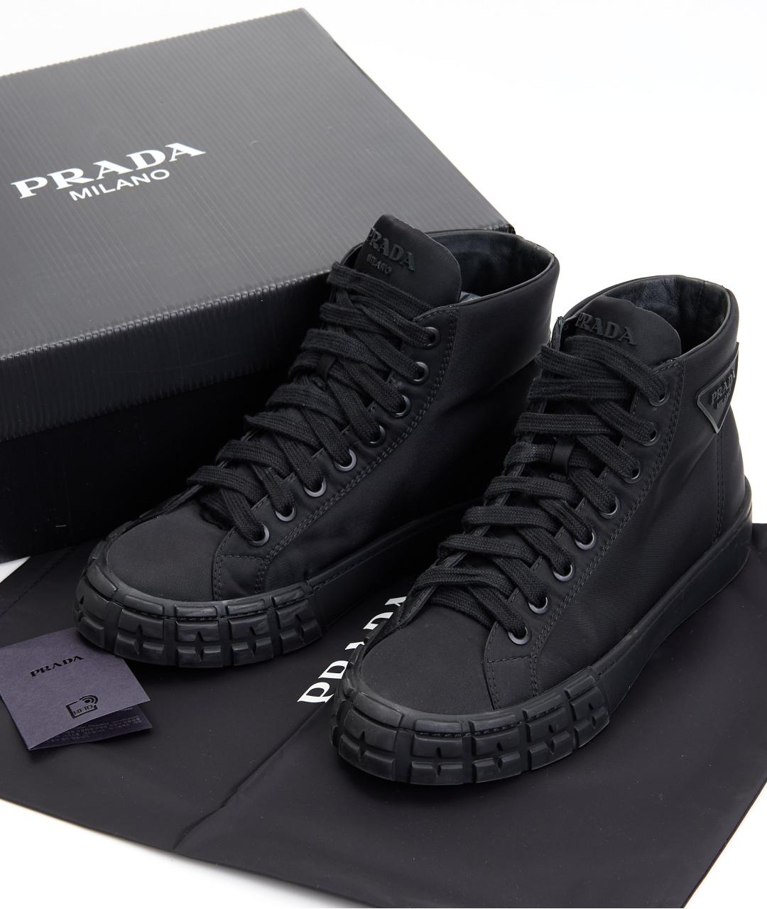 PRADA Черные текстильные ботинки, фото 6