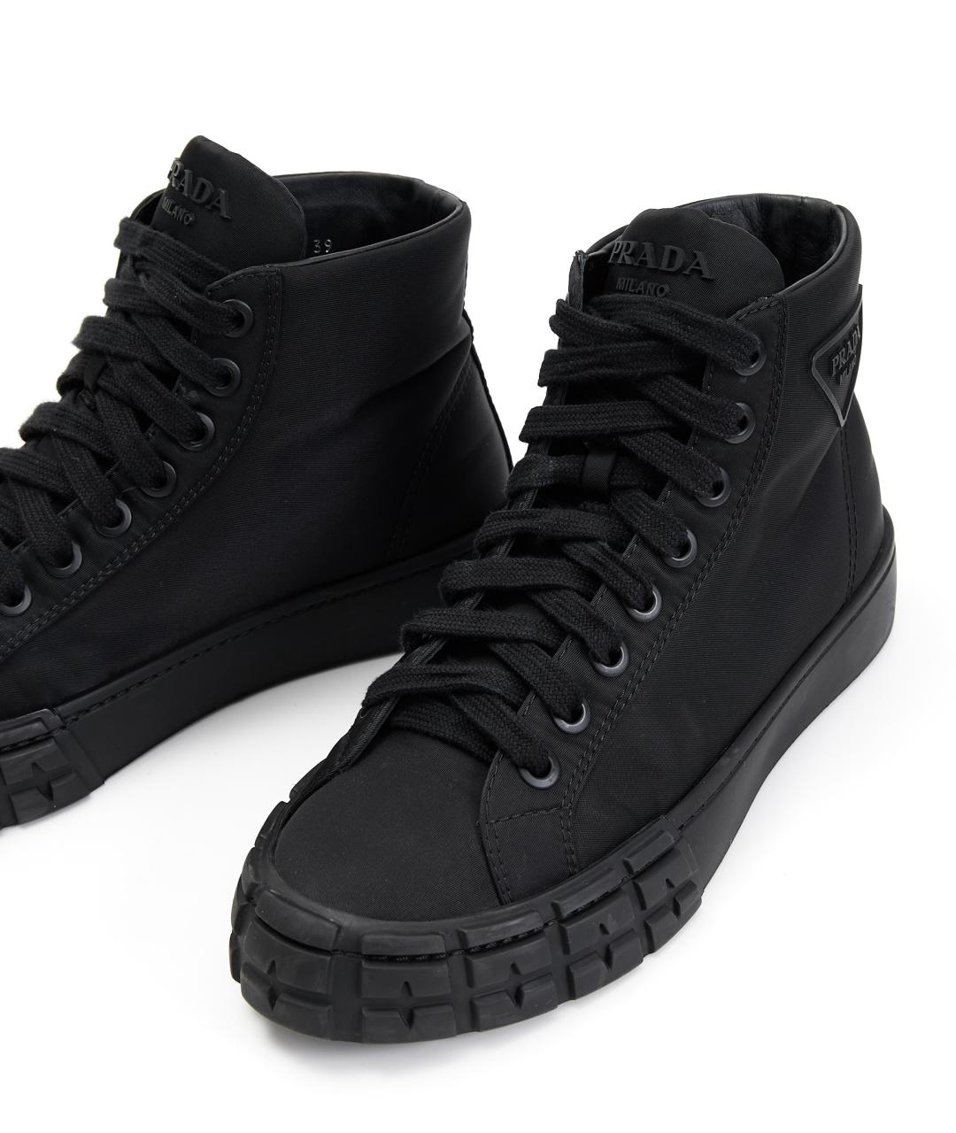 PRADA Черные текстильные ботинки, фото 4