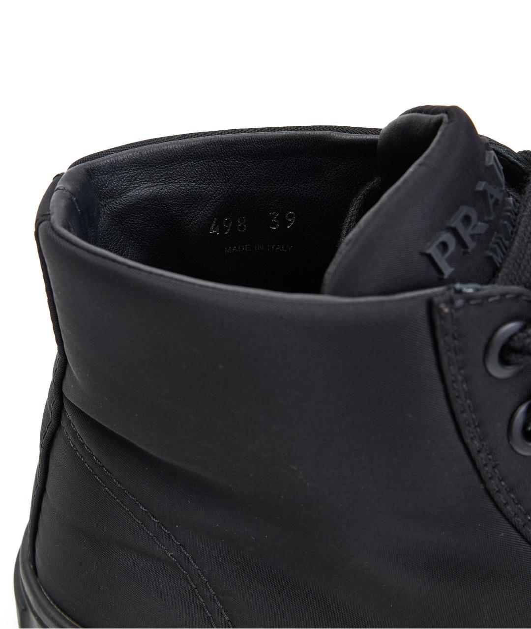 PRADA Черные текстильные ботинки, фото 5