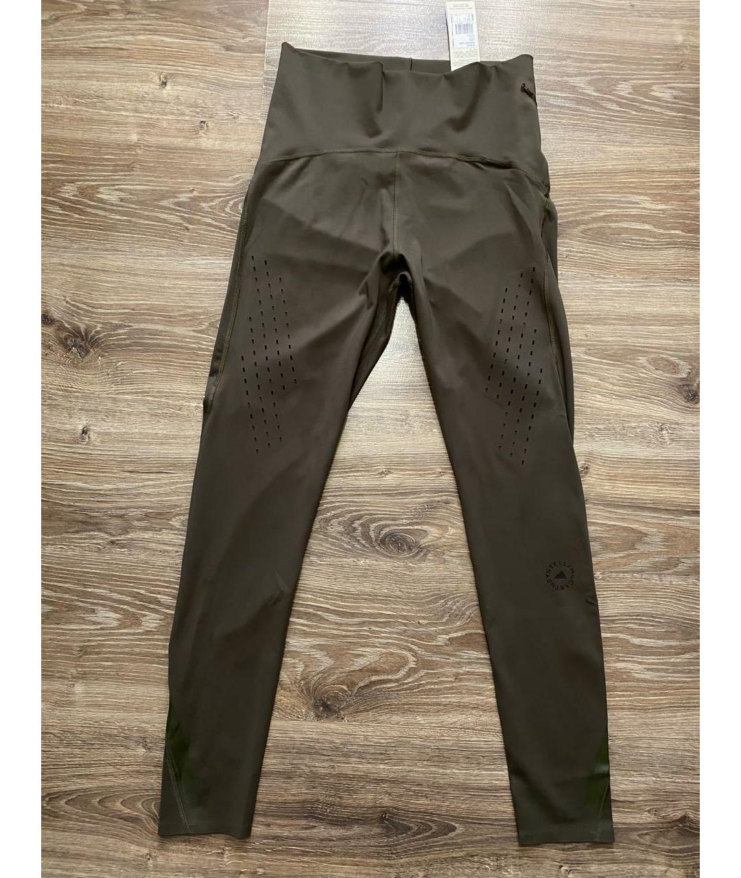 ADIDAS BY STELLA MCCARTNEY Хаки полиэстеровые леггинсы и велосипедки, фото 6