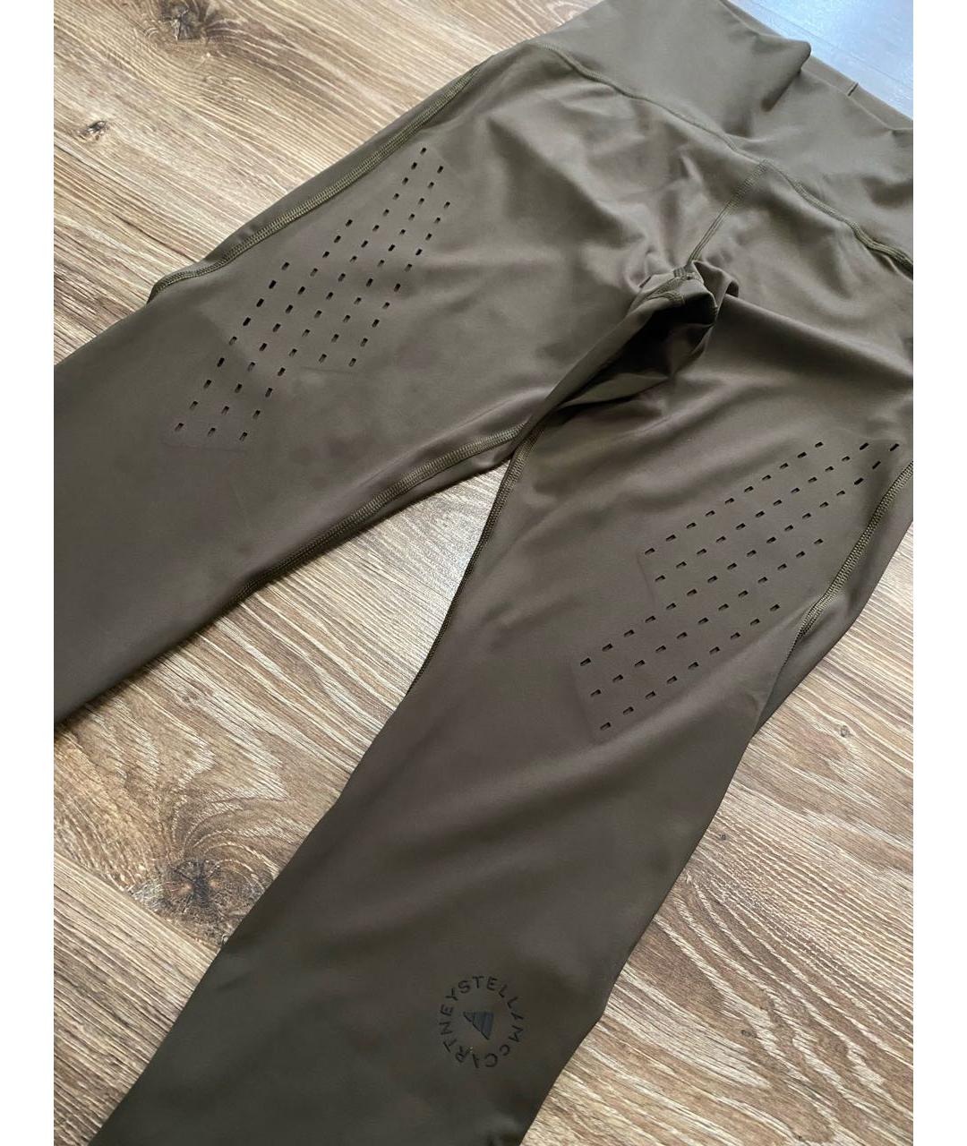 ADIDAS BY STELLA MCCARTNEY Хаки полиэстеровые леггинсы и велосипедки, фото 7