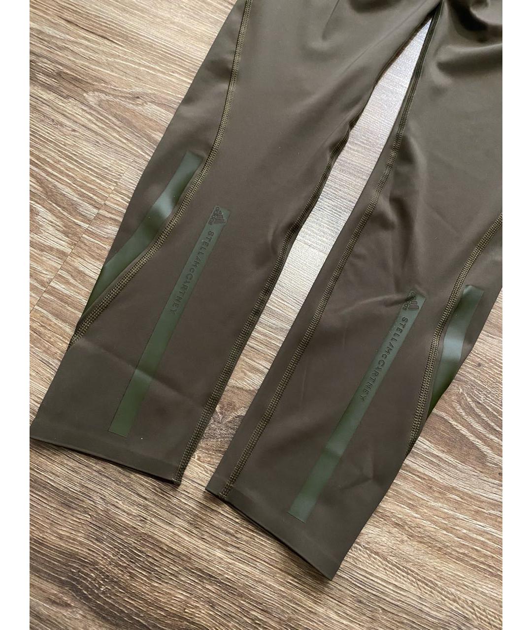 ADIDAS BY STELLA MCCARTNEY Хаки полиэстеровые леггинсы и велосипедки, фото 8