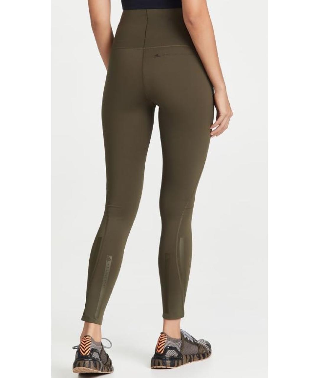 ADIDAS BY STELLA MCCARTNEY Хаки полиэстеровые леггинсы и велосипедки, фото 2