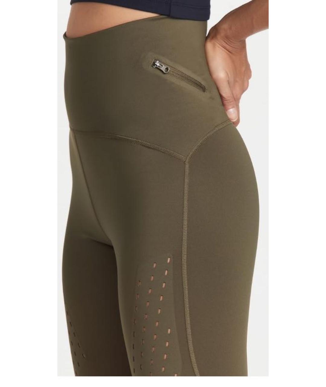 ADIDAS BY STELLA MCCARTNEY Хаки полиэстеровые леггинсы и велосипедки, фото 5