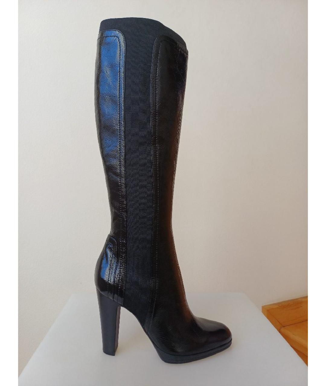 SERGIO ROSSI Черные сапоги из лакированной кожи, фото 9