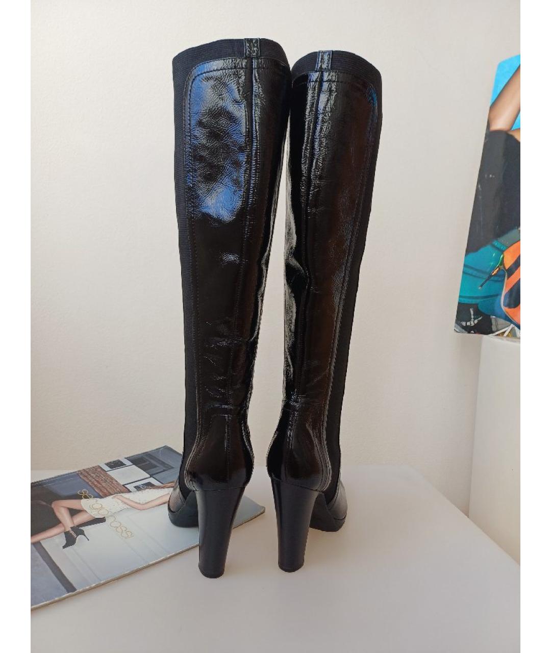 SERGIO ROSSI Черные сапоги из лакированной кожи, фото 7