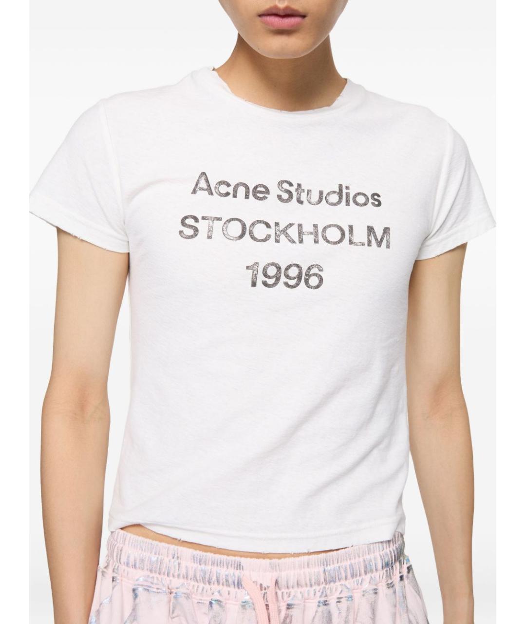 ACNE STUDIOS Белая хлопковая футболка, фото 2