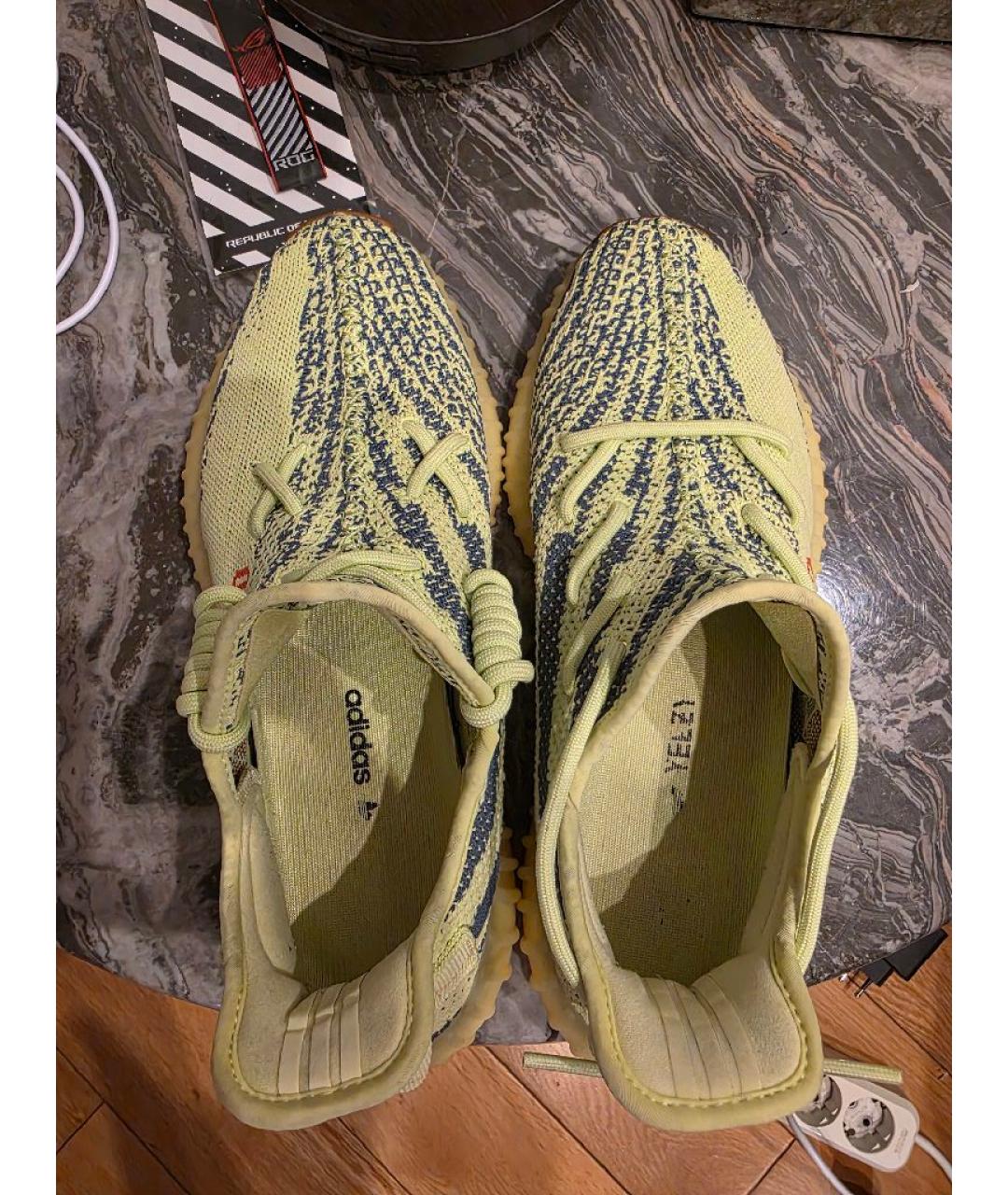 ADIDAS YEEZY Желтые резиновые низкие кроссовки / кеды, фото 3