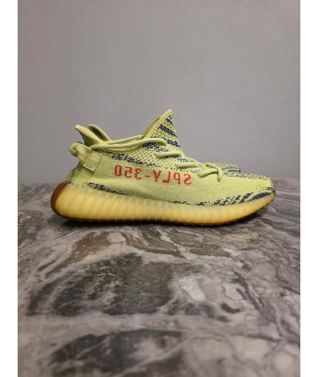 ADIDAS YEEZY Желтые резиновые низкие кроссовки / кеды, фото 8