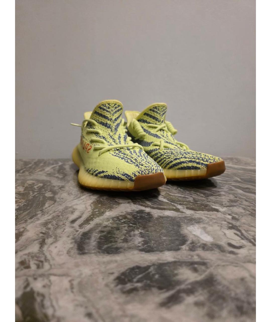ADIDAS YEEZY Желтые резиновые низкие кроссовки / кеды, фото 2