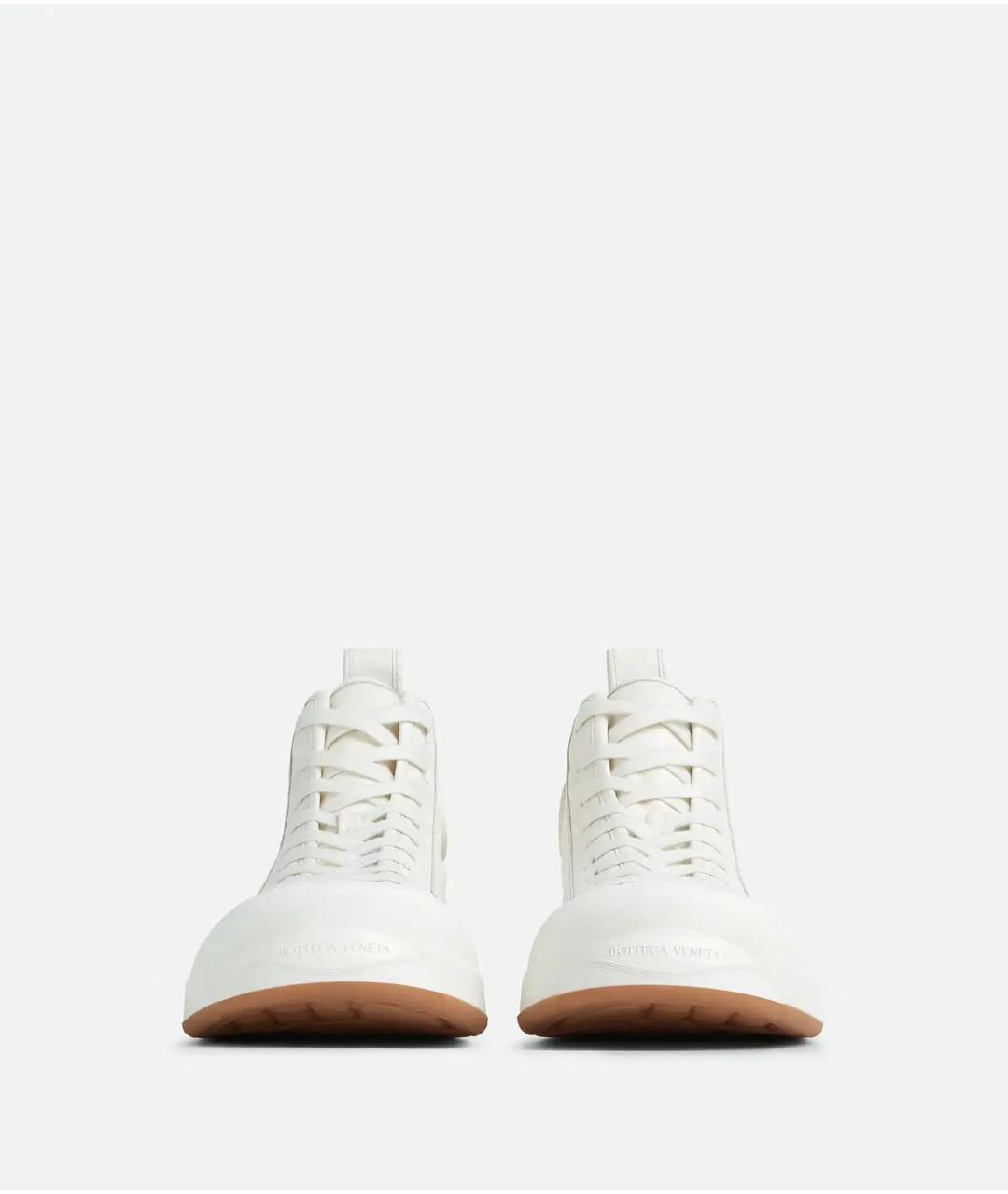 BOTTEGA VENETA Белые текстильные высокие кроссовки / кеды, фото 2