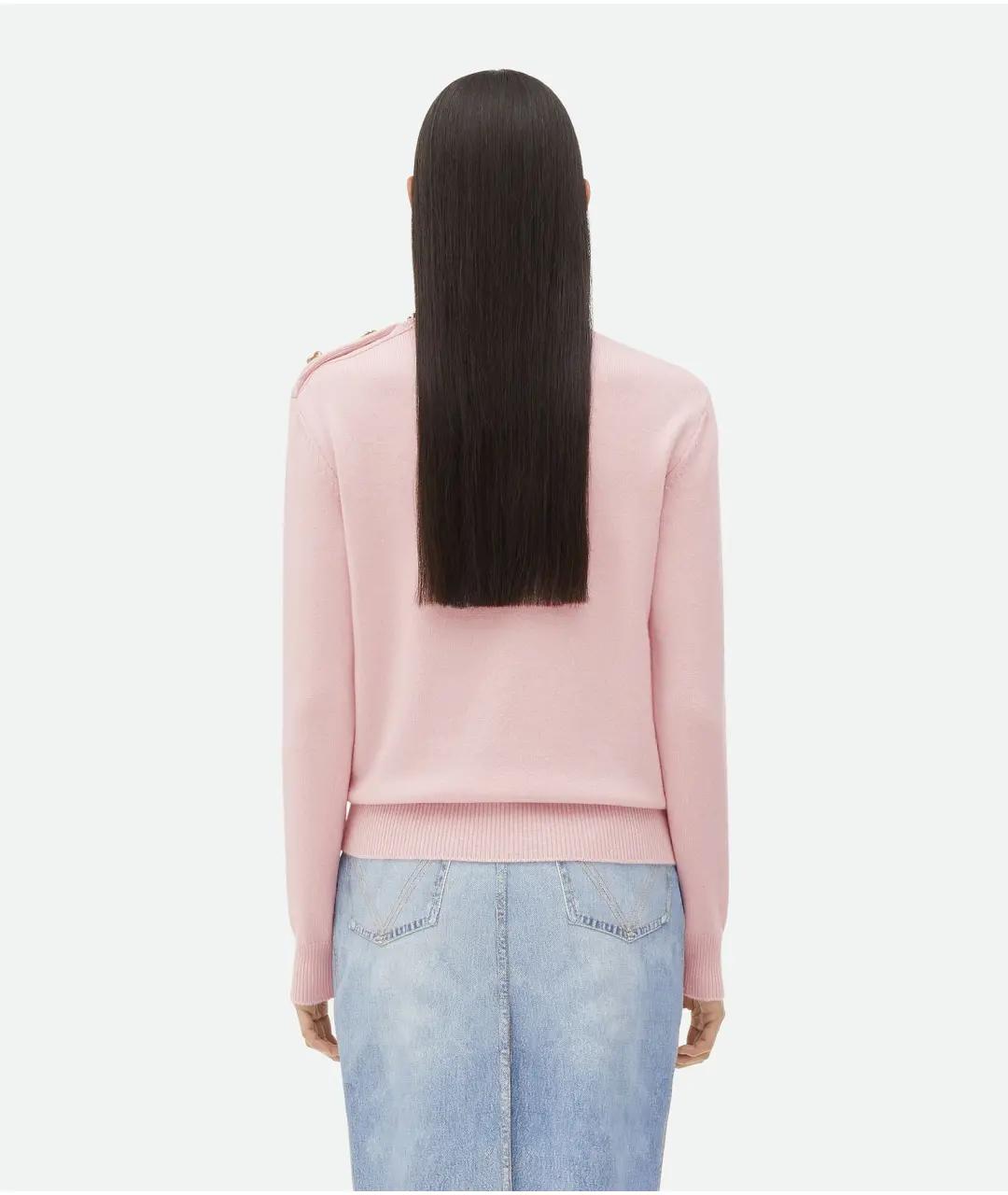 BOTTEGA VENETA Розовый кашемировый джемпер / свитер, фото 2