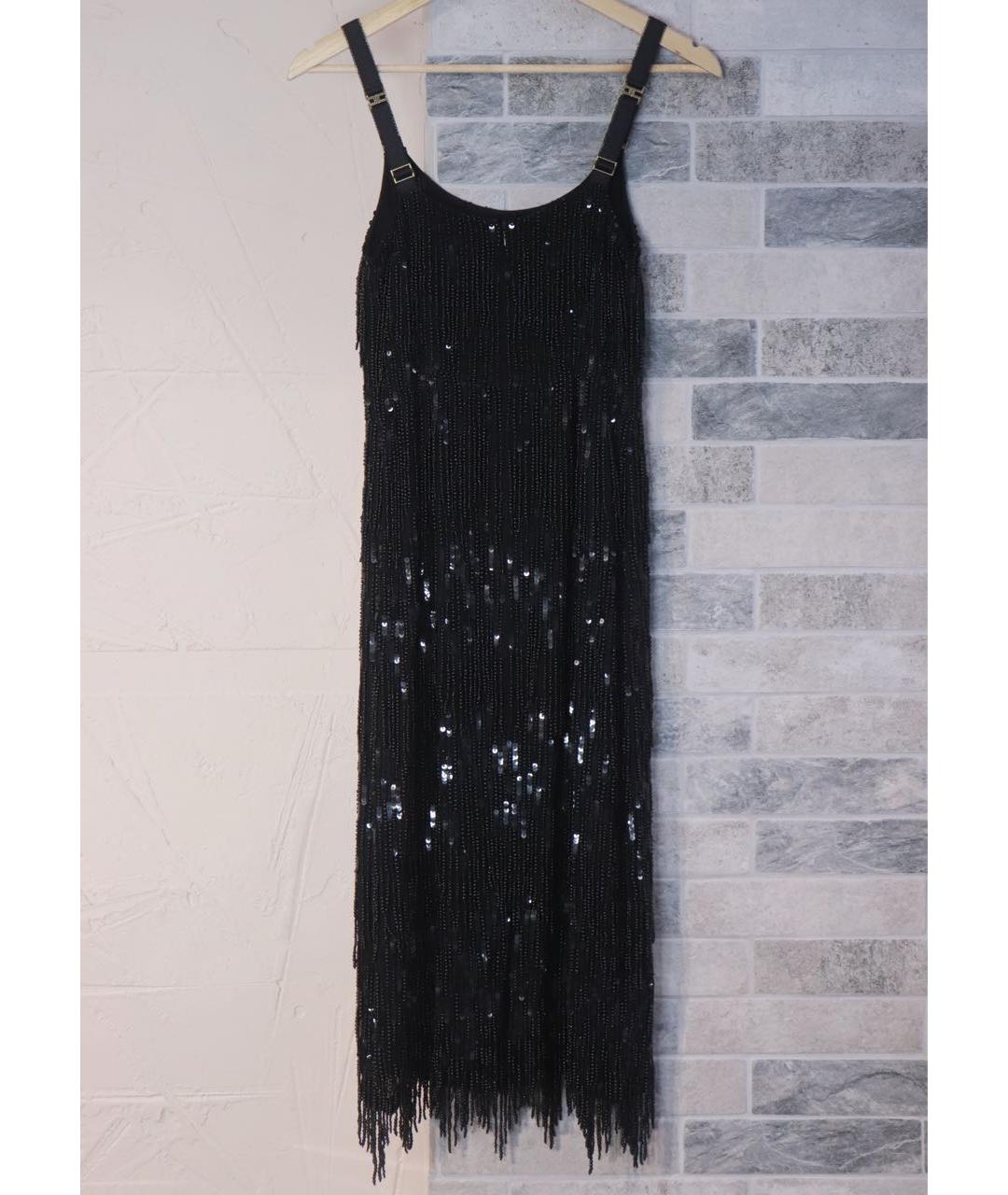 ELISABETTA FRANCHI Черное вискозное коктейльное платье, фото 3