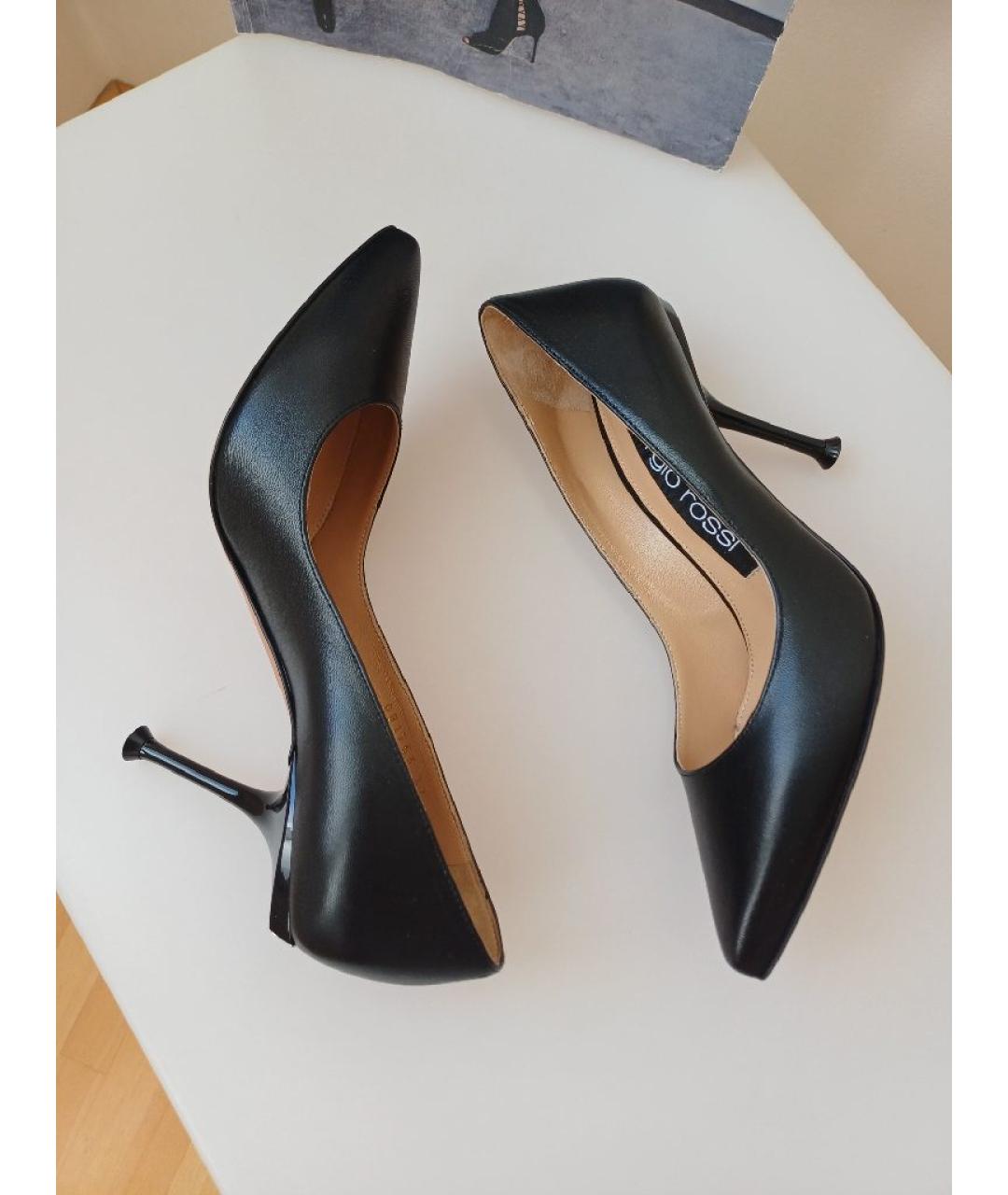SERGIO ROSSI Черные кожаные туфли, фото 4