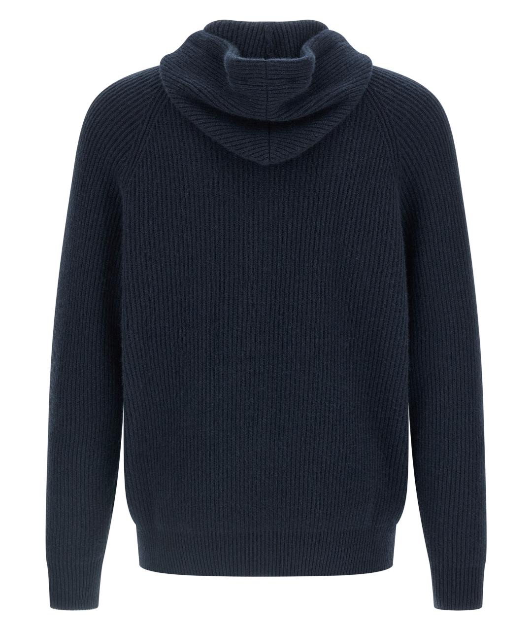 BRUNELLO CUCINELLI Темно-синий кашемировый кардиган, фото 2