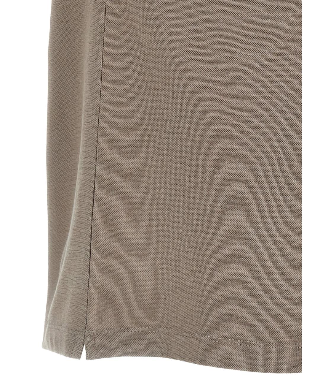 BRUNELLO CUCINELLI Бежевое хлопковое поло с коротким рукавом, фото 4