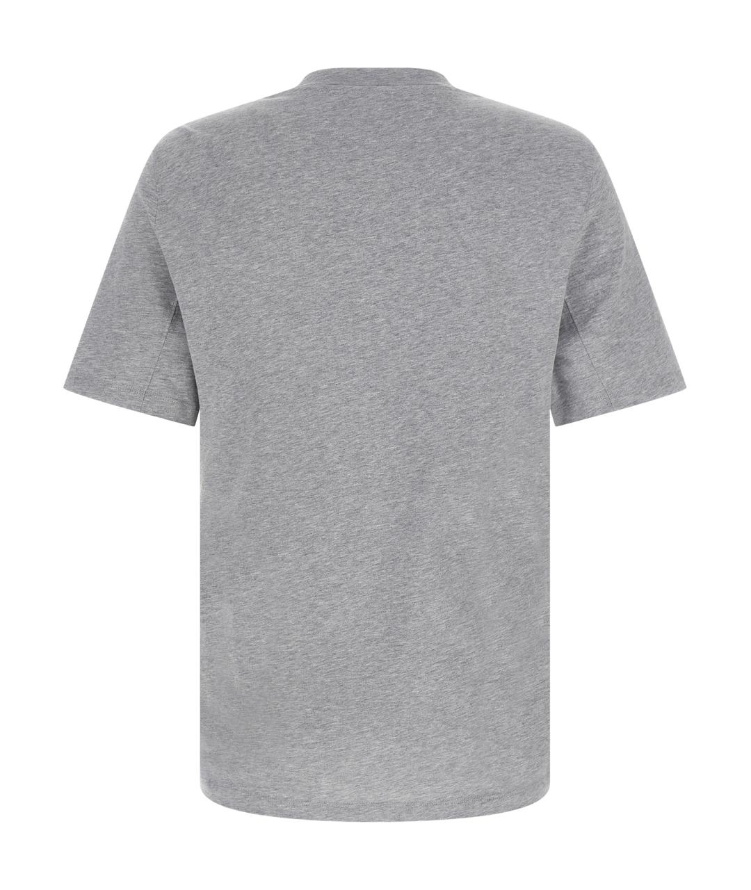 BRUNELLO CUCINELLI Серая хлопковая футболка, фото 2