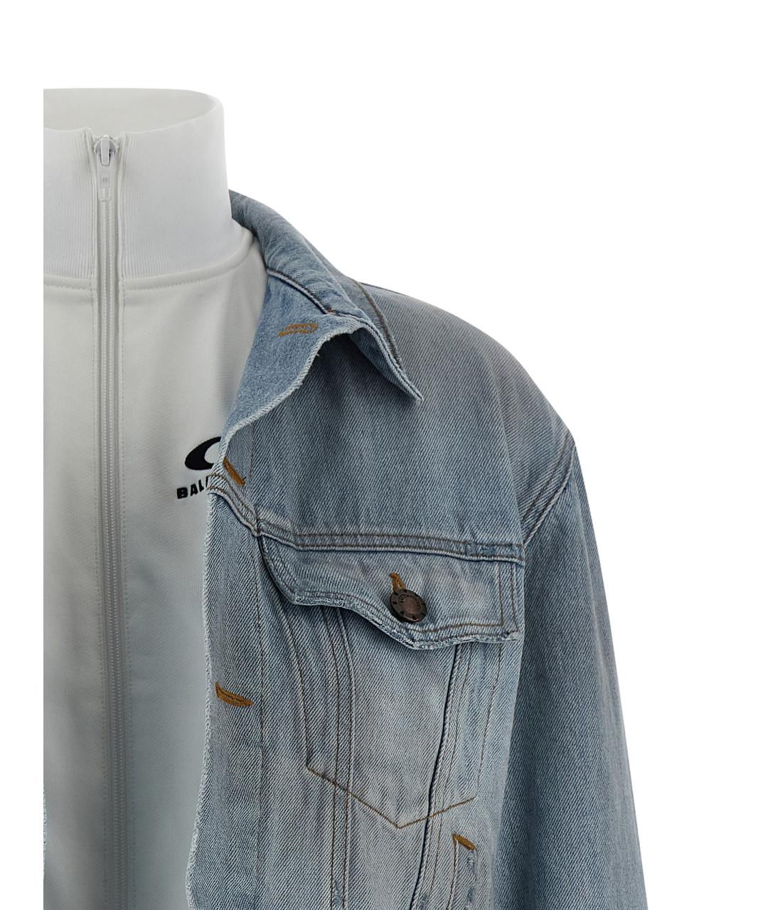 BALENCIAGA Голубая хлопковая куртка, фото 3