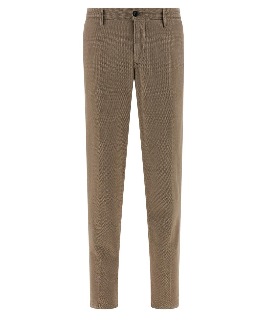INCOTEX Бежевые хлопковые повседневные брюки, фото 1