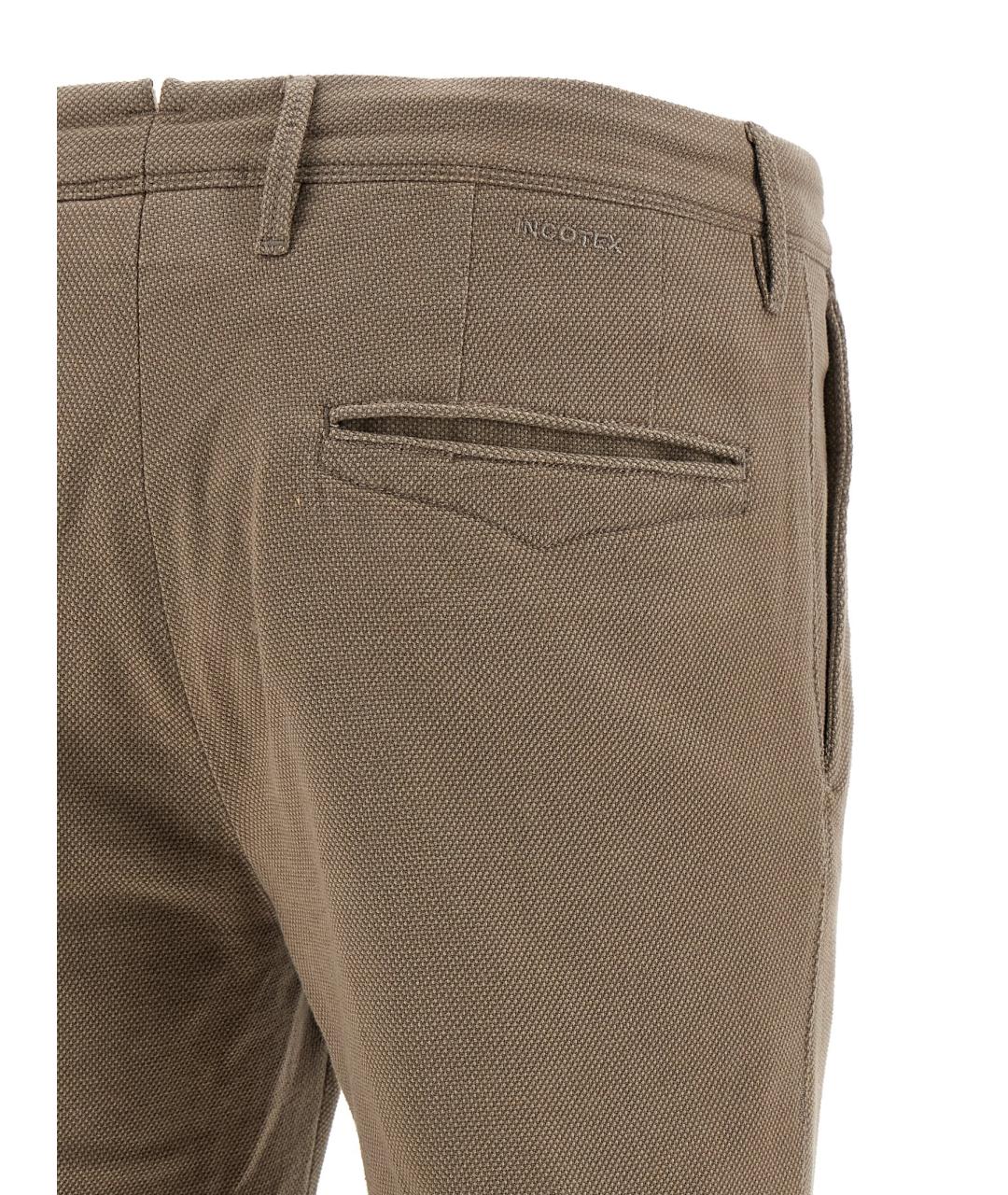 INCOTEX Бежевые хлопковые повседневные брюки, фото 4