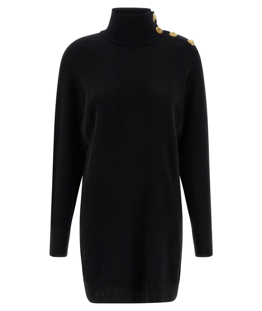 BALMAIN Черное кашемировое повседневное платье, фото 1