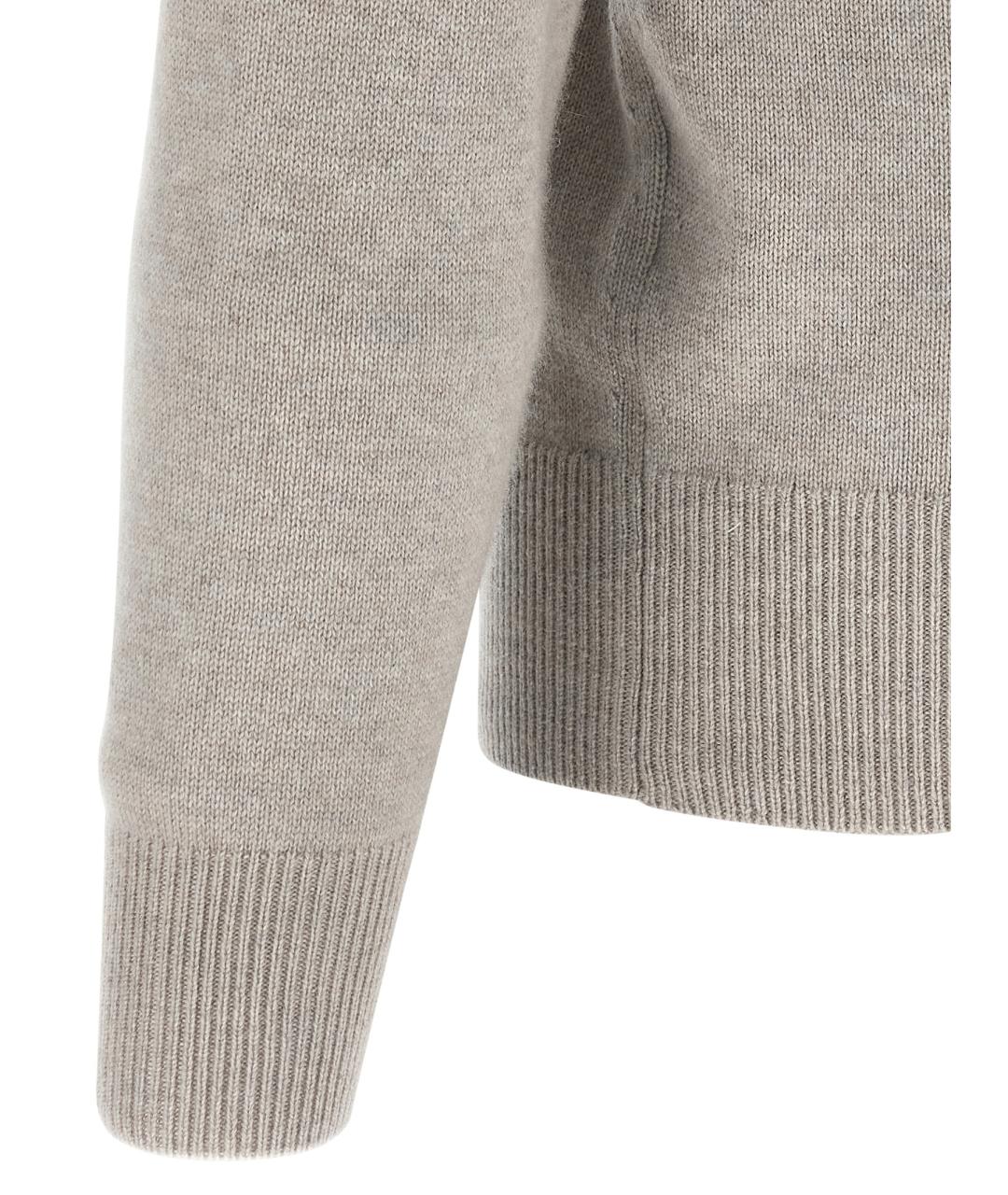 BRUNELLO CUCINELLI Бежевое поло с длинным рукавом, фото 4