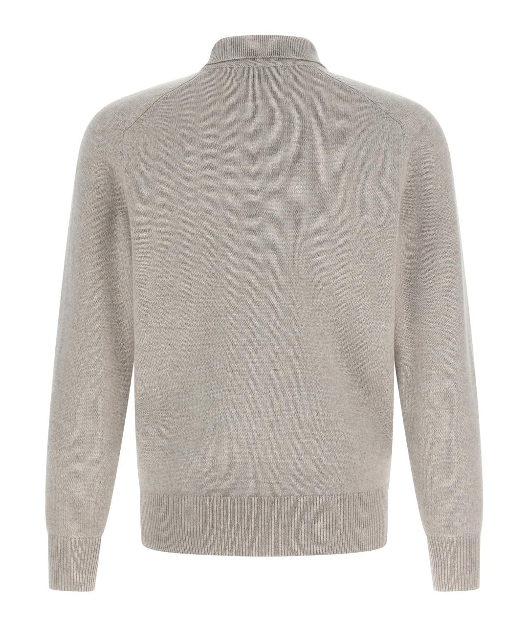 BRUNELLO CUCINELLI Бежевое поло с длинным рукавом, фото 2