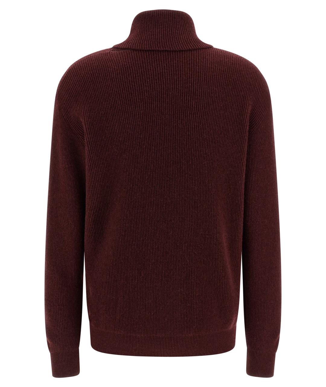 BRUNELLO CUCINELLI Бордовый кашемировый кардиган, фото 2